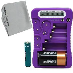 12 Type Battery Tester with LCD Display, AAA Battery & Cloth, for Household Batteries AA AAA C D 9V CR2032 CR123A N/LR1 CR2 CR-V3 2CR5 CR-P2 1.5V/3V Button Cell Batteries (Purple) 12 Type Battery Tester with LCD Display, AAA Battery & Cloth, for Household Batteries AA AAA C D 9V CR2032 CR123A N/LR1 CR2 CR-V3 2CR5 CR-P2 1.5V/3V Button Cell Batteries (Purple)