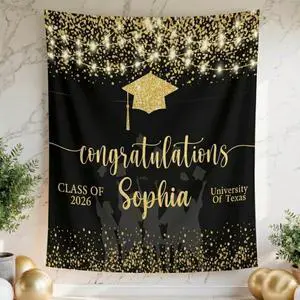 Graduation Party Photo Backdrop 2026 with Custom Name, Elegant Class of 2026 Banner, Personalized Graduation Decoration Linen Fabric Sign Graduation Party Photo Backdrop 2026 with Custom Name, Elegant Class of 2026 Banner, Personalized Graduation Decoration Linen Fabric Sign