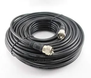 Cablesonline 100ft RG8x Coax Uhf (PL259) Male to Male 50 Ohm Antenna Cable - R-U100 Cablesonline 100ft RG8x Coax Uhf (PL259) Male to Male 50 Ohm Antenna Cable - R-U100