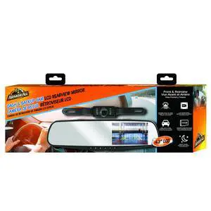 Armor All 720P HD Rearview Mirror Dash and Backup Camera, Instant Motion Detection, 110-Degree Reverse Field of View, 4.3 LCD Screen, Easy Dashboard Installation Armor All 720P HD Rearview Mirror Dash and Backup Camera, Instant Motion Detection, 110-Degree Reverse Field of View, 4.3 LCD Screen, Easy Dashboard Installation