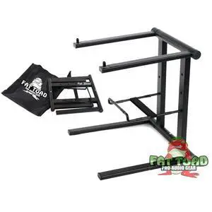 Folding DJ Laptop Stand (QuickNEST Series) with Sub-Tray Shelf TableTop Rack For Mixer, iPad, Controller, Tablet, Stage Booth or Studio Use Folding DJ Laptop Stand (QuickNEST Series) with Sub-Tray Shelf TableTop Rack For Mixer, iPad, Controller, Tablet, Stage Booth or Studio Use