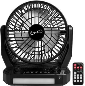 SC-1076ERF Solar Powered Portable Fan with 6-Inch Fan Diameter, Adjustable 3 Wind Speed, Foldable Hanger Hook, LED Flashlight, Bluetooth, FM Radio, AUXUSB/mSD Inputs SC-1076ERF Solar Powered Portable Fan with 6-Inch Fan Diameter, Adjustable 3 Wind Speed, Foldable Hanger Hook, LED Flashlight, Bluetooth, FM Radio, AUXUSB/mSD Inputs
