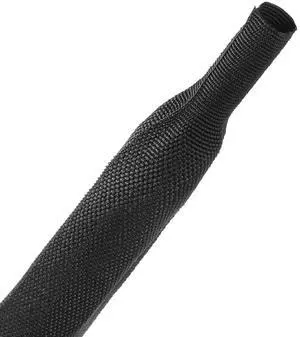 Fabric Heat Shrink Braided Sleeving 2 Inch - 25' Ft Long, PET & Polyolefin Heavy Duty Cable Sleeving Sheath - 2:1 Industrial Wiring Harness for Electrical Wire Insulation - Black Fabric Heat Shrink Braided Sleeving 2 Inch - 25' Ft Long, PET & Polyolefin Heavy Duty Cable Sleeving Sheath - 2:1 Industrial Wiring Harness for Electrical Wire Insulation - Black