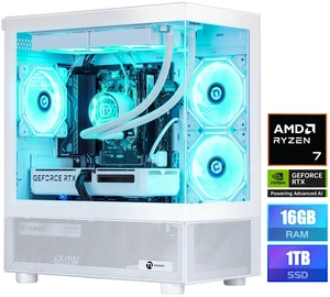 NINGMEI Gaming PC - AMD Ryzen 7 5700X - GeForce RTX 5060 - 16GB DDR4 RAM - 1TB M.2 NVMe SSD - 650W PSU - Windows 11 - WiFi - Prebuilt Gaming Desktop - White NINGMEI Gaming PC - AMD Ryzen 7 5700X - GeForce RTX 5060 - 16GB DDR4 RAM - 1TB M.2 NVMe SSD - 650W PSU - Windows 11 - WiFi - Prebuilt Gaming Desktop - White