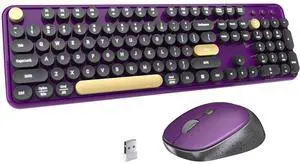 Keyboard and Mouse Wireless Black Purple Keyboard and Mouse Wireless Black Purple