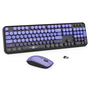 Purple Wireless Keyboard and Mouse Combo, Bubble Round Keys,for PC Laptop Purple Wireless Keyboard and Mouse Combo, Bubble Round Keys,for PC Laptop