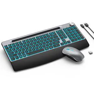 Ergonomic Wireless Backlit Keyboard with Phone Holder,Rechargeable Wireless Keyboard Mouse Combo with Light Up Keys for for Laptop, PC, Mac, Windows-Grey Ergonomic Wireless Backlit Keyboard with Phone Holder,Rechargeable Wireless Keyboard Mouse Combo with Light Up Keys for for Laptop, PC, Mac, Windows-Grey