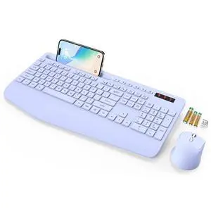 Wireless Keyboard and Mouse Combo, Full Size, Ergonomic Wrist Rest Wireless Keyboard and Mouse Combo, Full Size, Ergonomic Wrist Rest