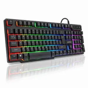 MANHATTAN RGB LED USB Gaming Keyboard - Full Size, Rainbow Backlight, Spill-Resistant, Quiet Keystrokes, 12 Multimedia Function Keys, for Computer, PC, Desktop, Gamer 3 Yr Mfg Warranty - 180603 MANHATTAN RGB LED USB Gaming Keyboard - Full Size, Rainbow Backlight, Spill-Resistant, Quiet Keystrokes, 12 Multimedia Function Keys, for Computer, PC, Desktop, Gamer 3 Yr Mfg Warranty - 180603