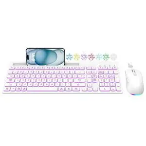 Wireless Keyboard and Mouse Combo, 7 Backlit Effects, Light Up Letters, Rechargeable, Phone Holder, 6 Button Mouse, Ergonomic Tilt Angle, 2.4GHz Silent USB Keyboard Mouse for Laptop, PC Wireless Keyboard and Mouse Combo, 7 Backlit Effects, Light Up Letters, Rechargeable, Phone Holder, 6 Button Mouse, Ergonomic Tilt Angle, 2.4GHz Silent USB Keyboard Mouse for Laptop, PC