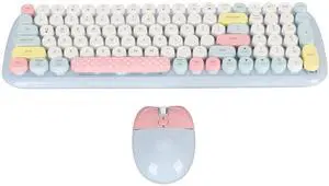 Cute Typewriter Design Wireless Keyboard Mouse, Colorful, Ergonomic, Adjustable DPI, Detachable Keycaps, Automatic Sleep Mode, 12 Multimedia Hotkeys, Wide Compatibility (Blue) Cute Typewriter Design Wireless Keyboard Mouse, Colorful, Ergonomic, Adjustable DPI, Detachable Keycaps, Automatic Sleep Mode, 12 Multimedia Hotkeys, Wide Compatibility (Blue)