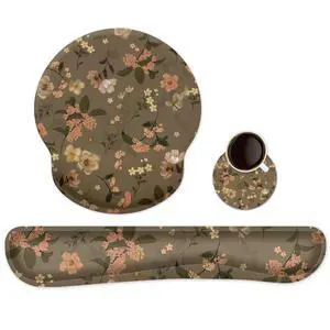 Ergonomic Keyboard Mouse Pad Wrist Rest Support Set for Laptop/Computer/Desktop,Memory Foam Hand Rest Wrist Cushion for Gaming/Office,Lightweight Comfortable & Pain Relief (Flowers) Ergonomic Keyboard Mouse Pad Wrist Rest Support Set for Laptop/Computer/Desktop,Memory Foam Hand Rest Wrist Cushion for Gaming/Office,Lightweight Comfortable & Pain Relief (Flowers)