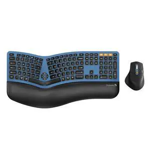 EKM01 Plus Wireless Ergonomic Keyboard Mouse Combo - Blue EKM01 Plus Wireless Ergonomic Keyboard Mouse Combo - Blue