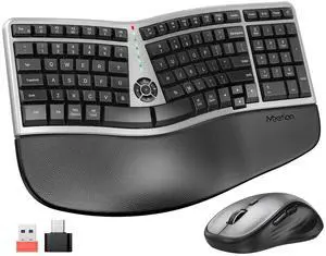 Ergonomic Wireless Keyboard Mouse, 2.4GHz Split Palm Rest Keyboard Ergonomic Wireless Keyboard Mouse, 2.4GHz Split Palm Rest Keyboard