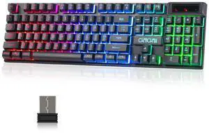 Wireless Gaming Keyboard,Rechargeable LED Keyboard,Teclado inalmbrico-Black Wireless Gaming Keyboard,Rechargeable LED Keyboard,Teclado inalmbrico-Black