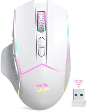Wireless Gaming Mouse, Tri-Mode 2.4G/Bluetooth/USB-C, 7 Programmable Buttons, Tactile Rapid Fire Key, 24000 DPI RGB Ergonomic Mouse for PC Windows Gaming & Work, M814W Wireless Gaming Mouse, Tri-Mode 2.4G/Bluetooth/USB-C, 7 Programmable Buttons, Tactile Rapid Fire Key, 24000 DPI RGB Ergonomic Mouse for PC Windows Gaming & Work, M814W