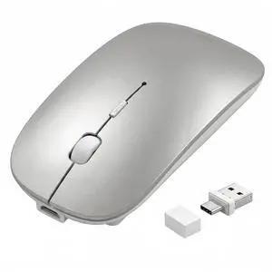Wireless Bluetooth Mouse with Jiggler Mode, Rechargeable Silent Mouse for MacBook Air/Pro Laptop PC, Multi-Device BT5.2/BT3.0 & 2.4G USB-A/USB-C Receiver, Ergonomic Optical Mouse with 3 DPI Levels Wireless Bluetooth Mouse with Jiggler Mode, Rechargeable Silent Mouse for MacBook Air/Pro Laptop PC, Multi-Device BT5.2/BT3.0 & 2.4G USB-A/USB-C Receiver, Ergonomic Optical Mouse with 3 DPI Levels