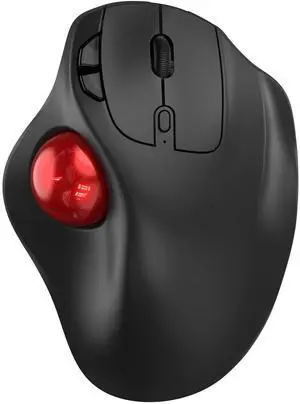 Wireless Trackball Mouse, Ergonomic Mouse with 30° Tilt, 5 DPI, Red Wireless Trackball Mouse, Ergonomic Mouse with 30° Tilt, 5 DPI, Red