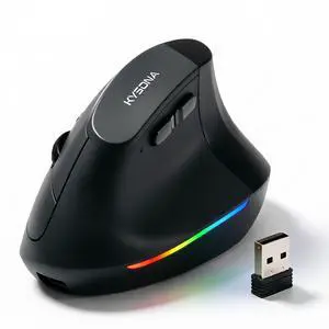 Wireless Ergonomic Mouse, Rechargeable Bluetooth Vertical Mouse for Laptop/Computer/Ipad/Mac, Quiet Click, 10 Color LED, 5 Adjustable DPI, Wrist Strain Relief, USB-A Optical Mice for M/L Hands, Black Wireless Ergonomic Mouse, Rechargeable Bluetooth Vertical Mouse for Laptop/Computer/Ipad/Mac, Quiet Click, 10 Color LED, 5 Adjustable DPI, Wrist Strain Relief, USB-A Optical Mice for M/L Hands, Black