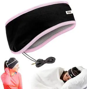Sleep Headphones - Over Ear Headphones from Ultra Thin Cool Mesh Wired for Side Sleepers, Meditation, Running, Laptop, and Phone - Pink Lycra Sleep Headphones - Over Ear Headphones from Ultra Thin Cool Mesh Wired for Side Sleepers, Meditation, Running, Laptop, and Phone - Pink Lycra