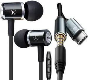 Wired Headphones with Noise-Canceling - Stereo Heavy Bass Plug Earbuds Wired Headphones with Noise-Canceling - Stereo Heavy Bass Plug Earbuds