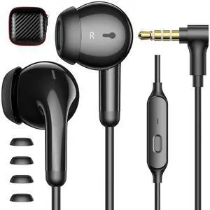 3.5mm Wired Earbuds with Mic & Mute, in-Ear Headphones Laptop, Black 3.5mm Wired Earbuds with Mic & Mute, in-Ear Headphones Laptop, Black