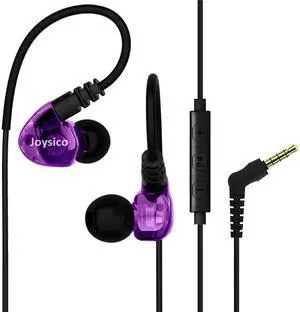 Wired Sport Running Headphones Over Ear in-Ear Earbuds w Mic Purple Wired Sport Running Headphones Over Ear in-Ear Earbuds w Mic Purple