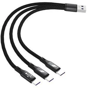 USB C Splitter Cable,USB A Male to 3 Type-C Male Charge Cable,3 in 1 Nylon Braided Charging Cord with 3x0.2m Cable, 5A Fast Charge,Compatible with Mobile/Android and More 0.65FT-0.2M USB C Splitter Cable,USB A Male to 3 Type-C Male Charge Cable,3 in 1 Nylon Braided Charging Cord with 3x0.2m Cable, 5A Fast Charge,Compatible with Mobile/Android and More 0.65FT-0.2M
