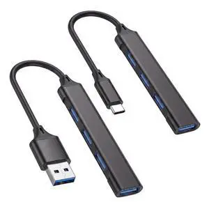 2 Pack USB Hub 4 Ports - 1 USB Splitter & 1 USB C Splitter, Portable Multiport Adapter Extender for Laptop, PC, Desktop, Keyboard, Mouse, U Disk, Printer 2 Pack USB Hub 4 Ports - 1 USB Splitter & 1 USB C Splitter, Portable Multiport Adapter Extender for Laptop, PC, Desktop, Keyboard, Mouse, U Disk, Printer
