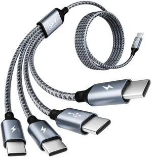 USB C Cable, USB C Splitter Multi Charging Cable with 4 Type-C Ports, 5FT USB C Cable, USB C Splitter Multi Charging Cable with 4 Type-C Ports, 5FT