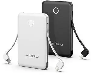 6000mah Ultra Slim Power Bank, Card Size, 2-Pack Black & White 6000mah Ultra Slim Power Bank, Card Size, 2-Pack Black & White