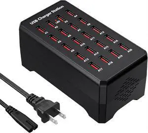 USB Charger, 100W(20A) Desktop USB Charging Station, 20-Port Multi-Function Smart Charger Kompatibel mit iPhone 11/12/13/14/15/16/Galaxy S24/S23/S22/S21/iPad/Tablets/Smartwatches/Headphones USB Charger, 100W(20A) Desktop USB Charging Station, 20-Port Multi-Function Smart Charger Kompatibel mit iPhone 11/12/13/14/15/16/Galaxy S24/S23/S22/S21/iPad/Tablets/Smartwatches/Headphones