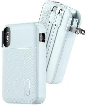 Portable Charger w/Wall Plug 10000mAh Power Bank 22.5W Battery Pack Portable Charger w/Wall Plug 10000mAh Power Bank 22.5W Battery Pack
