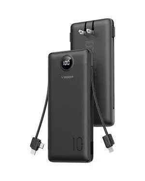 Portable Charger, 10000mAh Power Bank Built in Wall Plug and Cables Portable Charger, 10000mAh Power Bank Built in Wall Plug and Cables