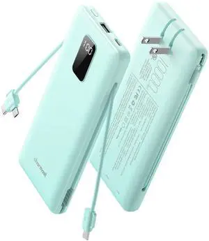Portable Charger Power Bank 10000mAh with Built-in AC Wall Plug Portable Charger Power Bank 10000mAh with Built-in AC Wall Plug