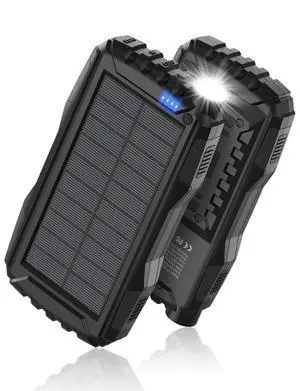 Solar Charger Power Bank 42800mAh, Portable Charger, Solar Power Bank,External Battery Pack 5V3.1A Qc 3.0 Fast Charger Built-in Super Bright Flashlight (Black) Solar Charger Power Bank 42800mAh, Portable Charger, Solar Power Bank,External Battery Pack 5V3.1A Qc 3.0 Fast Charger Built-in Super Bright Flashlight (Black)