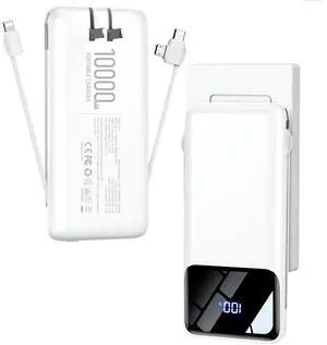 Portable Charger Power Bank with Built-in Cables and Wall Plug 10000mAh Portable Charger Power Bank with Built-in Cables and Wall Plug 10000mAh