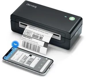 Bluetooth Thermal Shipping Label Printer, 4X6 Inkless Label Machine for iOS, Android, Laptop, Wireless Printer for Small Business, Compatible with Amazon, UPS, Shopify, Black Bluetooth Thermal Shipping Label Printer, 4X6 Inkless Label Machine for iOS, Android, Laptop, Wireless Printer for Small Business, Compatible with Amazon, UPS, Shopify, Black