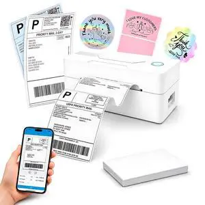 Bluetooth Thermal Shipping Label Printer, 4x5, Matte White Bluetooth Thermal Shipping Label Printer, 4x5, Matte White