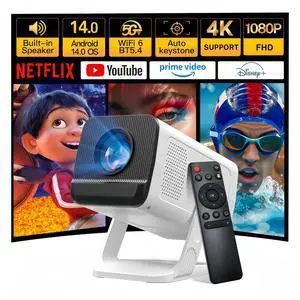 Built-in Apps 1080P 4K Support Mini Projector with Android 14, Phone Remote Built-in Apps 1080P 4K Support Mini Projector with Android 14, Phone Remote