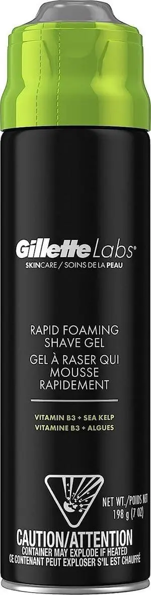 Labs Rapid Foaming Shaving Gel for Men, Alcohol, Dye and Paraben-Free with Vitamin B3 and Sea Kelp, Cools and Soothes Skin, 7 OZ Labs Rapid Foaming Shaving Gel for Men, Alcohol, Dye and Paraben-Free with Vitamin B3 and Sea Kelp, Cools and Soothes Skin, 7 OZ
