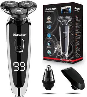Electric Razor for Men Shaver Rechargeable Waterproof Rotary for Shaving with Nose Trimmer Sideburns Trimmer Face Cleaning Brush Electric Razor for Men Shaver Rechargeable Waterproof Rotary for Shaving with Nose Trimmer Sideburns Trimmer Face Cleaning Brush
