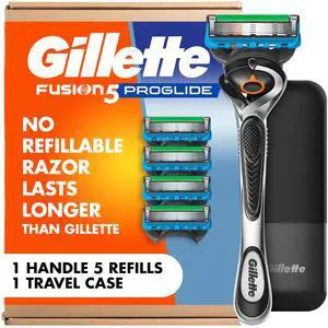Fusion5 Proglide Razor for Men, 5-Blade, 1 Razor Handle, 5 Blade Refills, with Travel Case Fusion5 Proglide Razor for Men, 5-Blade, 1 Razor Handle, 5 Blade Refills, with Travel Case