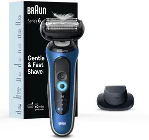 Electric Shaver for Men, Series 6 6120s, Wet & Dry Shave, Turbo & Gentle Shaving Modes, with Precision Trimmer & Pouch, Blue Electric Shaver for Men, Series 6 6120s, Wet & Dry Shave, Turbo & Gentle Shaving Modes, with Precision Trimmer & Pouch, Blue