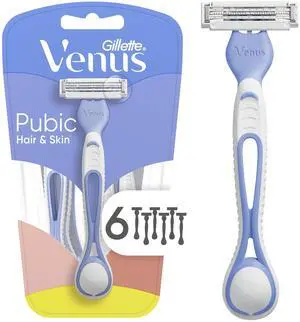 Women's Disposable Razors for Pubic Hair and Skin, Bikini Razors for Women, 6ct Women's Disposable Razors for Pubic Hair and Skin, Bikini Razors for Women, 6ct