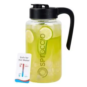 Mason Jar Pitcher 64 oz, Heat-Resistant Glass Pitcher with Lid and Handle, Leak-Proof & Airtight Sun Tea Glass Jar for Outside, Breastmilk, Cold Brew, and Iced Tea (1, black) Mason Jar Pitcher 64 oz, Heat-Resistant Glass Pitcher with Lid and Handle, Leak-Proof & Airtight Sun Tea Glass Jar for Outside, Breastmilk, Cold Brew, and Iced Tea (1, black)
