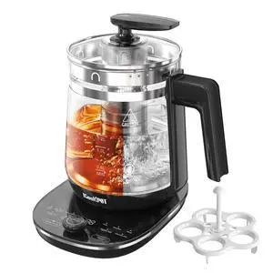 Hot Tea Maker Glass Electric Kettle with Infuser and Temperature Control,1.5L Stainless Steel 1200W Rapid Boiling,Programmable Control for your Favorite Teas and Coffee,Black Hot Tea Maker Glass Electric Kettle with Infuser and Temperature Control,1.5L Stainless Steel 1200W Rapid Boiling,Programmable Control for your Favorite Teas and Coffee,Black