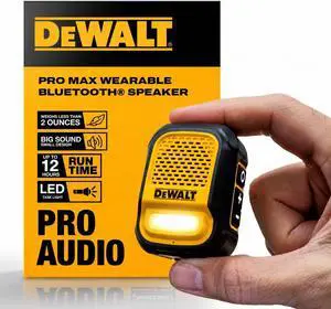 Heavy Duty Wearable Bluetooth Speaker Pro Max (New Model) Jobsite Clip-On Mini Speaker w/LED Work Light, IP56 Water Resistant, 12H Runtime, Built-in Mic & Multi-Speaker Link Heavy Duty Wearable Bluetooth Speaker Pro Max (New Model) Jobsite Clip-On Mini Speaker w/LED Work Light, IP56 Water Resistant, 12H Runtime, Built-in Mic & Multi-Speaker Link