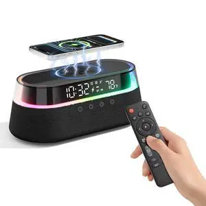 6-in-1 Fast Wireless Charger, Bluetooth Speaker Alarm Clock with Remote 6-in-1 Fast Wireless Charger, Bluetooth Speaker Alarm Clock with Remote