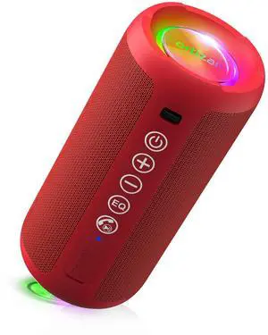Portable Bluetooth Speaker, IPX7 Waterproof, Wireless, Bright Red Portable Bluetooth Speaker, IPX7 Waterproof, Wireless, Bright Red